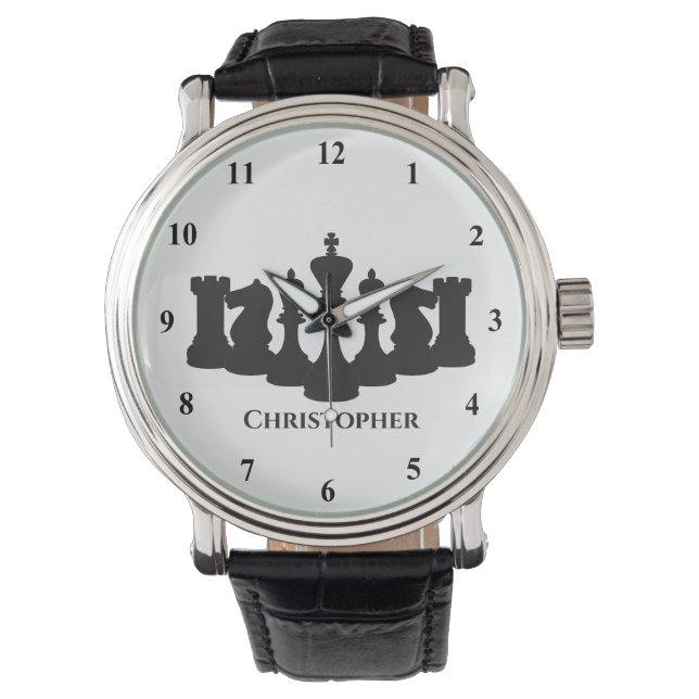 Personlig Classic Chess Delarare Kung Armbandsur (Framsida)