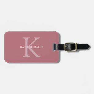 Personlig Classic Dusty Rosa Monogram Bagagebricka