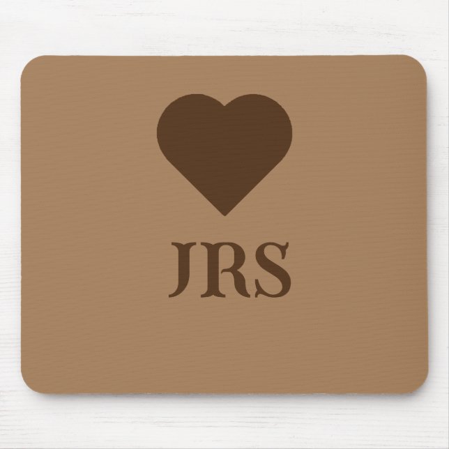 Personlig Classic Elegant Initialer Brown Musmatta (Framsidan)