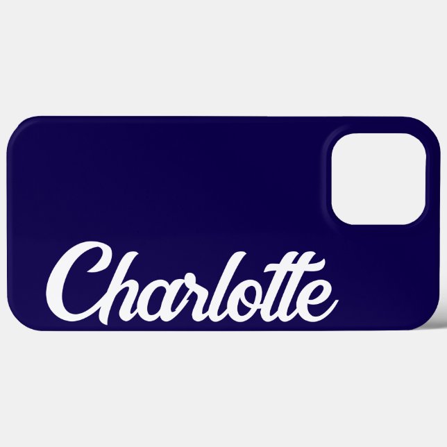 Personlig Classic Elegant Monogram Mörk blått (Baksida (horisontell))