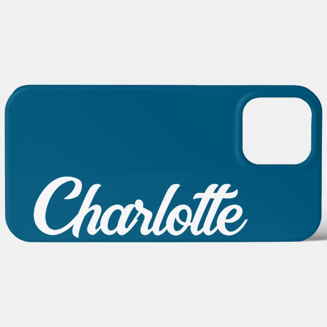 Personlig Classic Elegant Monogram Ocean Blue (Baksida (horisontell))