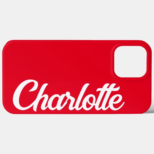 Personlig Classic Elegant Monogram Red iPhone. (Baksida (horisontell))