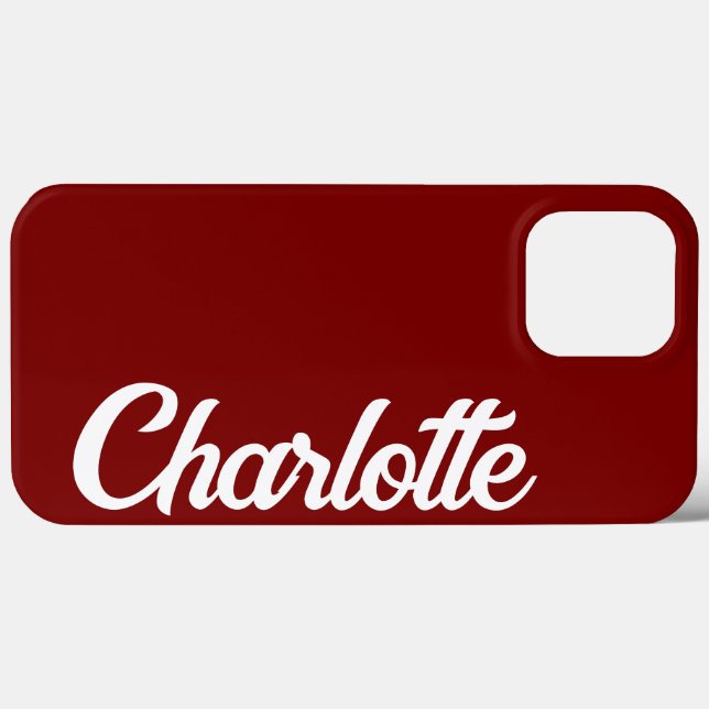 Personlig Classic Elegant Monogram Red iPhone. (Baksida (horisontell))