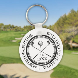 Personlig Classic Golf Klubb Namn Nyckelring
