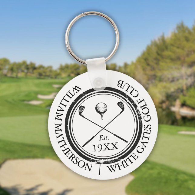Personlig Classic Golf Klubb Namn Nyckelring (Personalized Classic Golf Club Name Keychain)