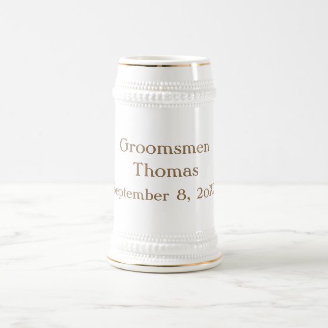 Personlig Classic Groomsman Beer Stein Sejdel (Center)