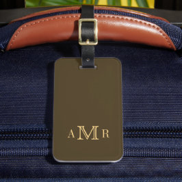 Personlig Classic Monogram Brown Bagagebricka