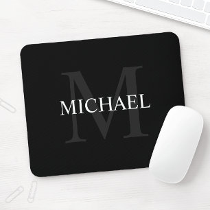 Personlig Classic Monogram och Namn Black Musmatta