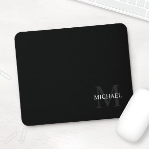 Personlig Classic Monogram och Namn Black Musmatta