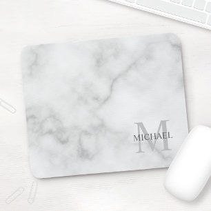 Personlig Classic Monogram och Namn Marble-utseend Musmatta
