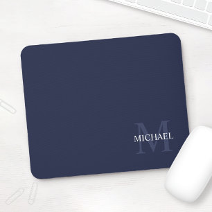 Personlig Classic Monogram och Namn Navy Blue Musmatta