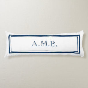 Personlig Classic Navy Blue Monogram Kroppskudde