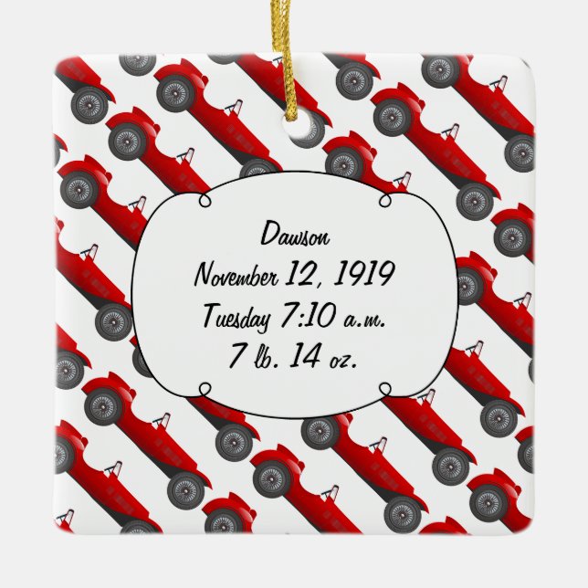 Personlig Classic Pojke Stat Gifts Julgransprydnad Keramik (Framsida)