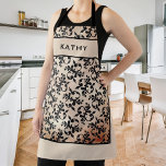 Personlig Classic Rococo Mönster Namn<br><div class="desc">Personlig Classic Rococo Mönster Namn Apron. Modern design med svart rococo mönster på  orange. Lägg till ditt namn.</div>