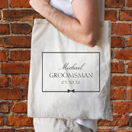 Personlig Classic Simple Bowtie Groomsman Tygkasse