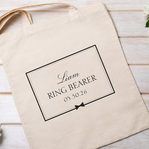Personlig Classic Simple Bowtie Ring Bearer Tygkasse