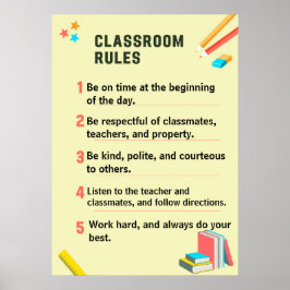 Personlig Classroom Regler för back to school Poster