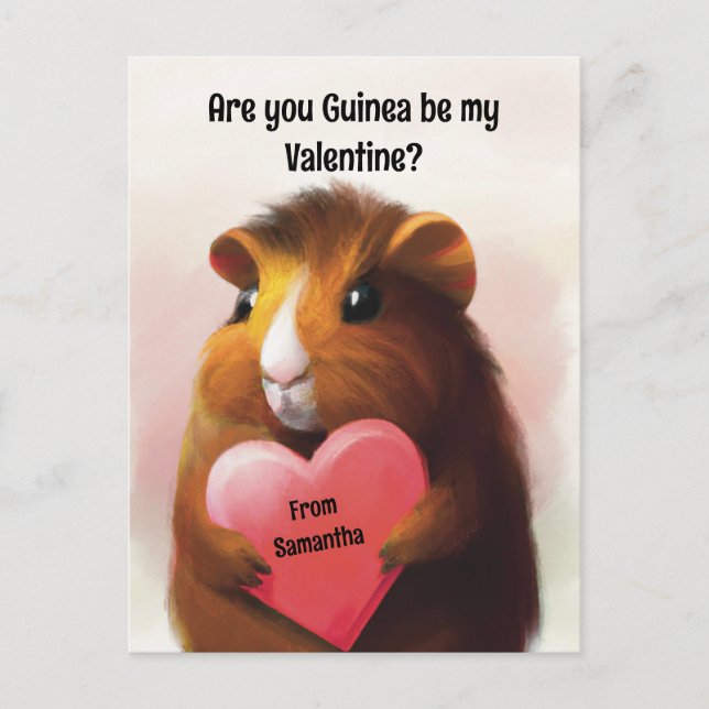 Personlig Classroom Valentines Guinea Gris Vykort (Framsida)