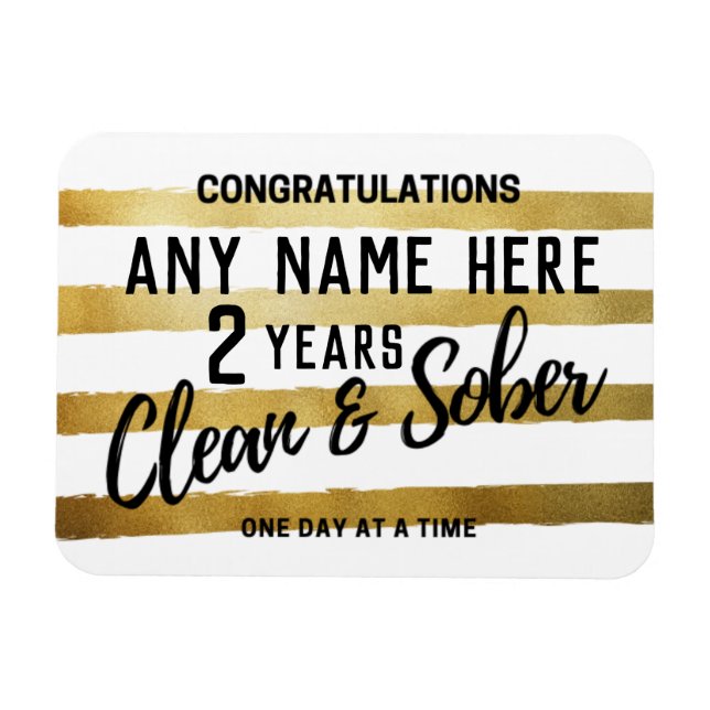Personlig Clean and Sober Sobrisity-jubileum Magnet (Horisontell)