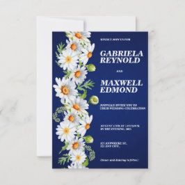 Personlig Clear Blommigt White Daisy Bröllop Inbjudningar