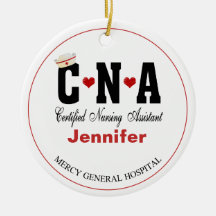 Personlig CNA Nurse jul Ceramic Ornament