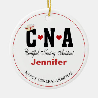 Personlig CNA Nurse jul Ceramic Ornament