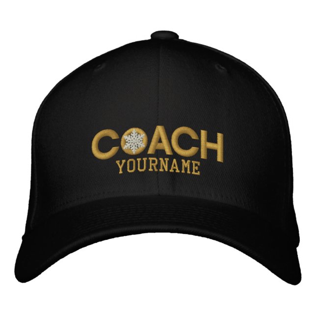 Personlig Coach Golden Snowflake Broderad Keps (Framsida)