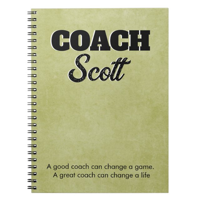 Personlig Coach namn spelare Anteckningsbok (Framsidan)