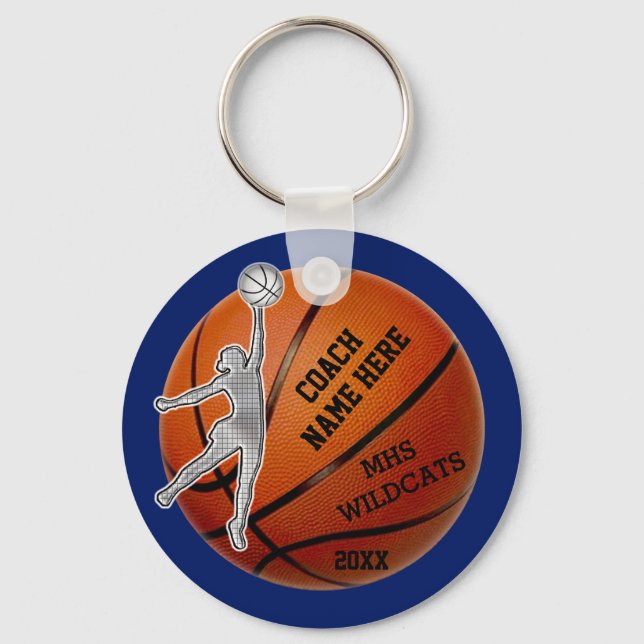 PERSONLIG Coach och/eller Basketball Team Gifts Nyckelring (Framsida)
