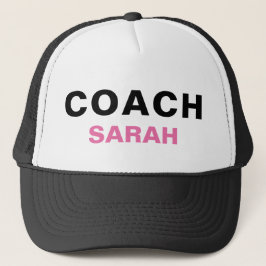 Personlig Coach Rosa Black Fold Text Cap Hat Keps