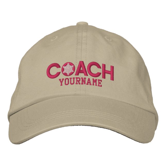 Personlig Coach Snöflinga Rosa Broderad Keps (Framsida)