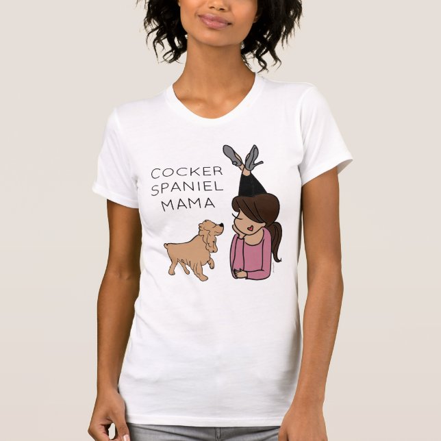 Personlig Cocker Spain Mamma T-Shirt (Framsida)