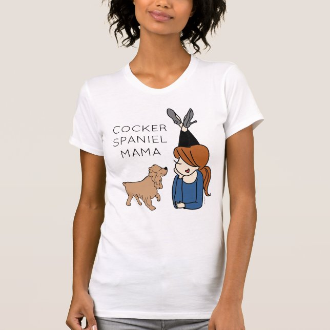 Personlig Cocker Spain Mamma T-Shirt (Framsida)