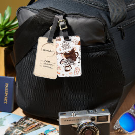 Personlig Coffee Break Luggage Tag Bagagebricka