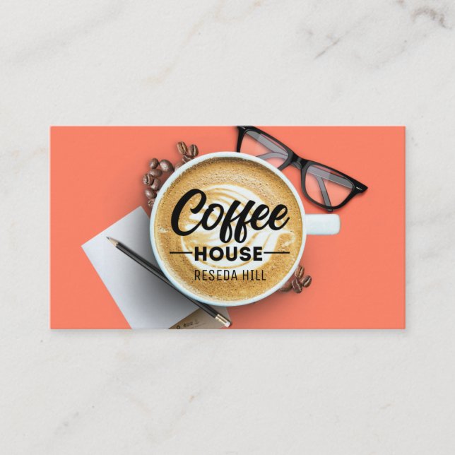 Personlig Coffee House Visitkort (Framsida)