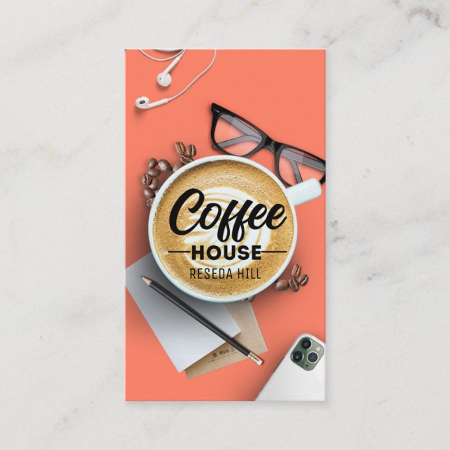 Personlig Coffee House Visitkort (Framsida)