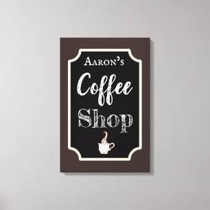 Personlig Coffee Shop Art Canvastryck