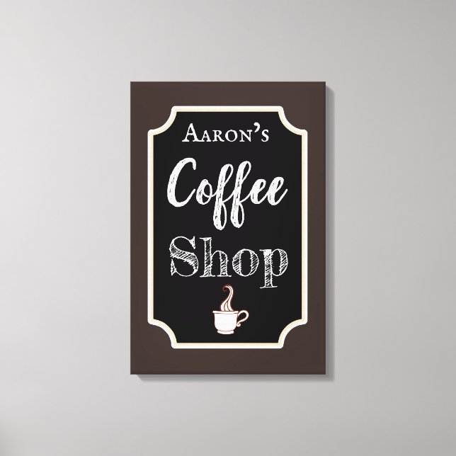 Personlig Coffee Shop Art Canvastryck (Framsida)