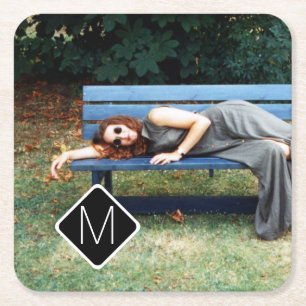 Personlig Collage A01. för Monogramfamiljfoto Underlägg Papper Kvadrat