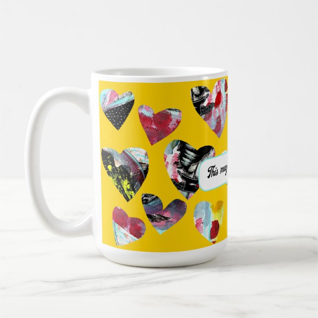 Personlig Collage Hearts Kaffemugg (Vänster)