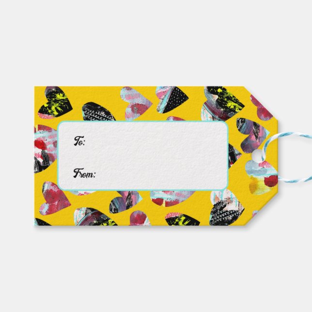 Personlig Collage Hearts Presentetikett (Framsidan (Horisontell))