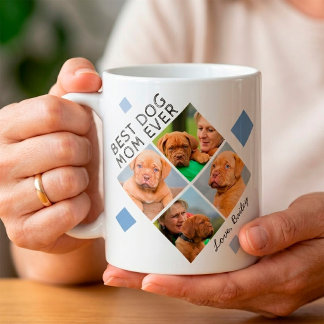 Personlig collage med bästa hundmamma-foton kaffemugg