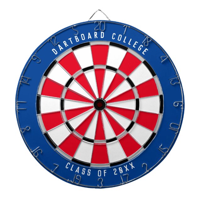 Personlig College Class of 20XX | Blå/röd Darttavla (Framsidan)