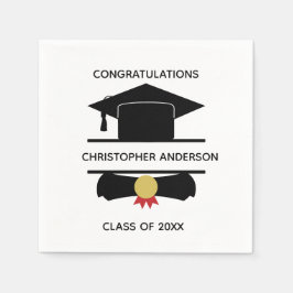 Personlig College Graduation Cap Diploma Pappersservett