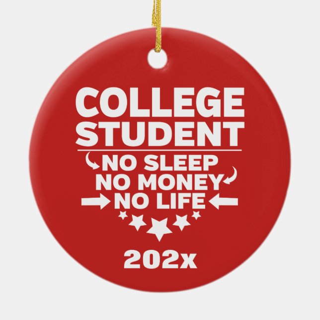 Personlig College Student - ingen sparpenning Life Julgransprydnad Keramik (Baksidan)