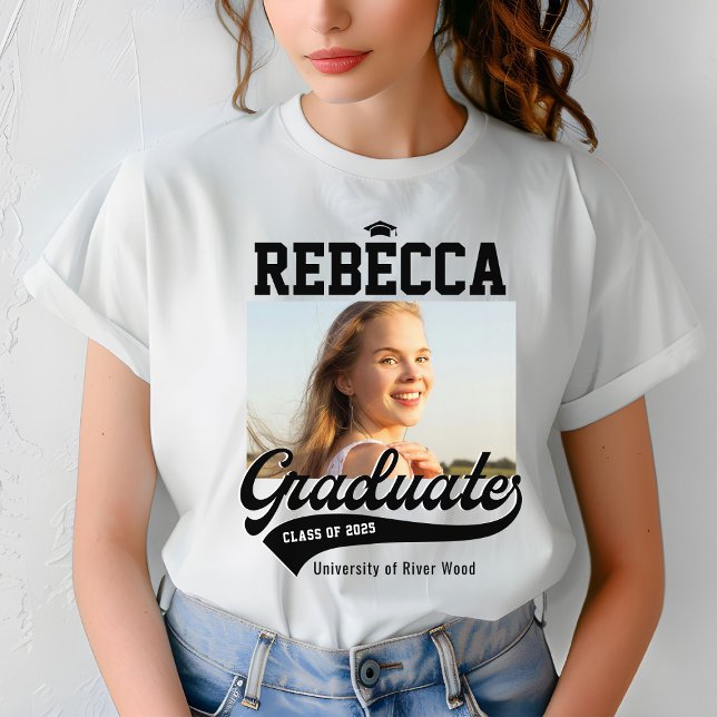 Personlig College Student Photo Studenten T Shirt (Skapare uppladdad)