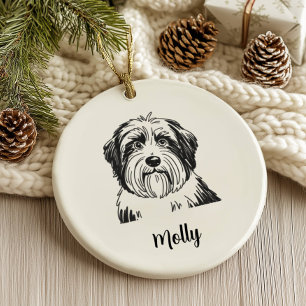 Personlig Collie Hund Jul Julgransprydnad Keramik