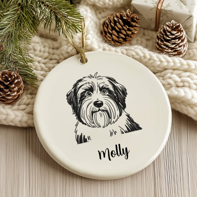 Personlig Collie Hund Jul Julgransprydnad Keramik (Skapare uppladdad)