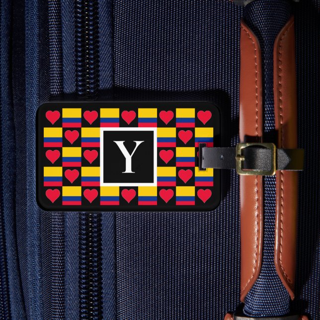 Personlig Colombia Flagga Anpassningsbar Brev Colo Bagagebricka (Framsida Insitu 4)