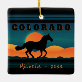 Personlig Colorado Horse Mountain jul Julgransprydnad Keramik